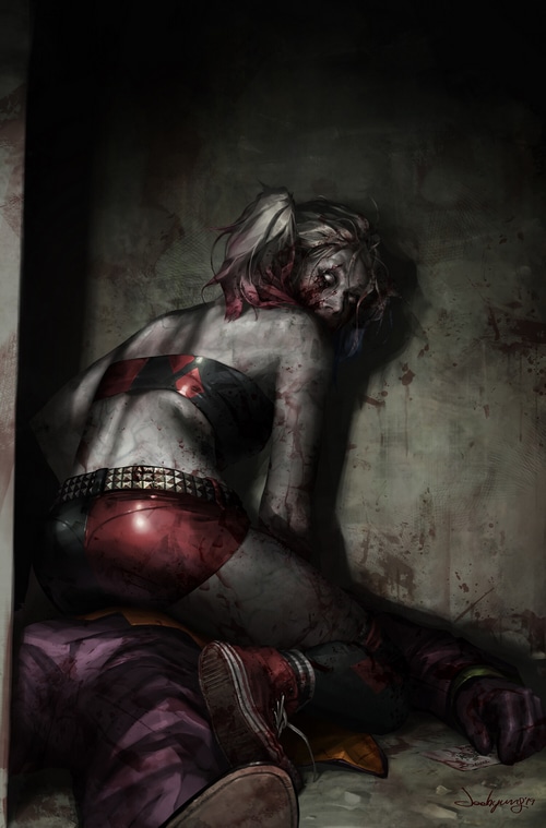 Harley Quinn zombie drawing by JeeHyung Lee