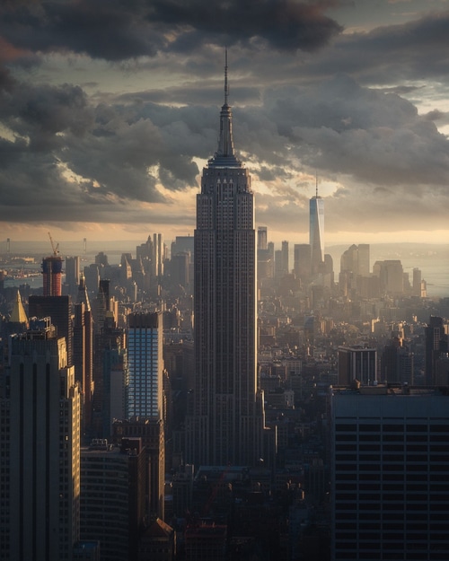 Empire State Building and One World Trade Center in New York City