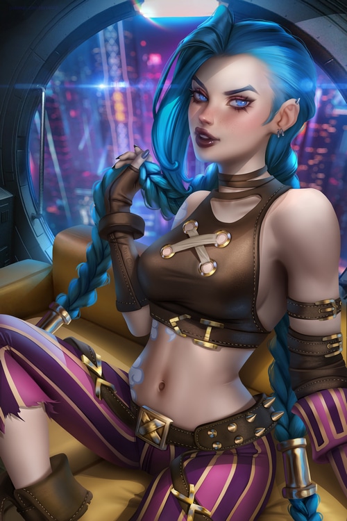 4K Jinx fan art from Arcane and League of Legends