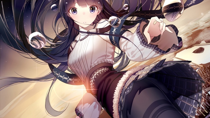 Atha falling in a cityscape