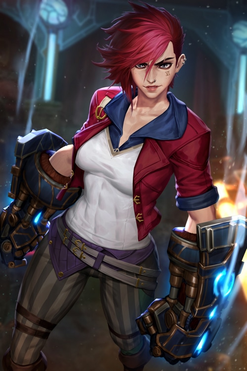 Vi from Arcane with gauntlets