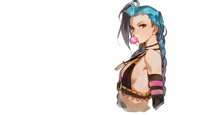 4K Jinx from League of Legends with blue hair
