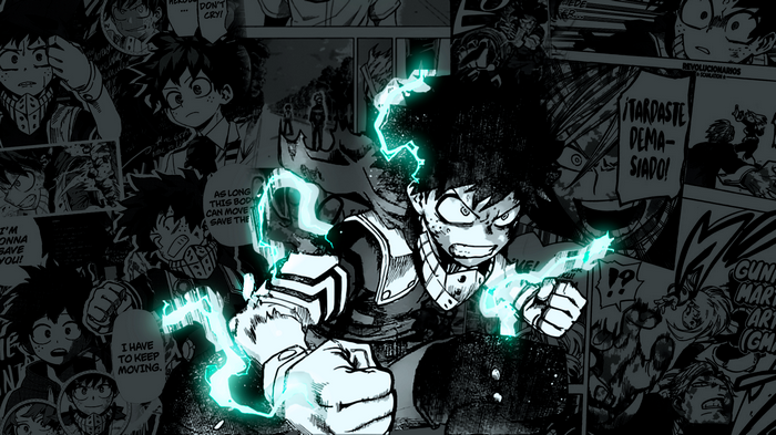 Izuku Midoriya with Neon Green Lightning