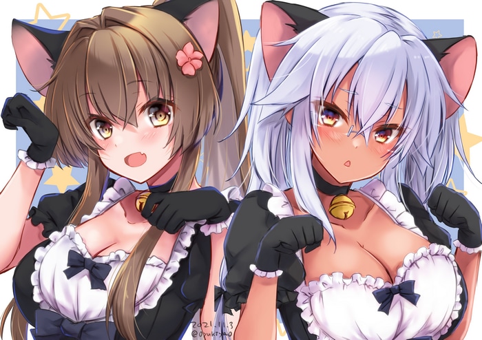 4K Cat Girls in Maid Outfits