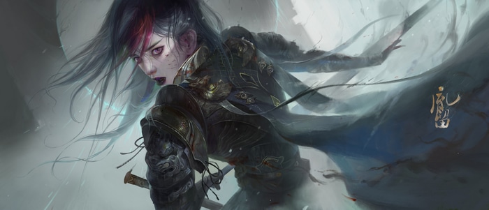 4K Asian woman warrior artwork