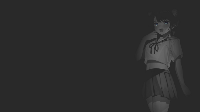 Anime girl in school uniform on dark background