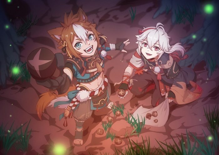 Gorou and Kaedehara Kazuha in Genshin Impact