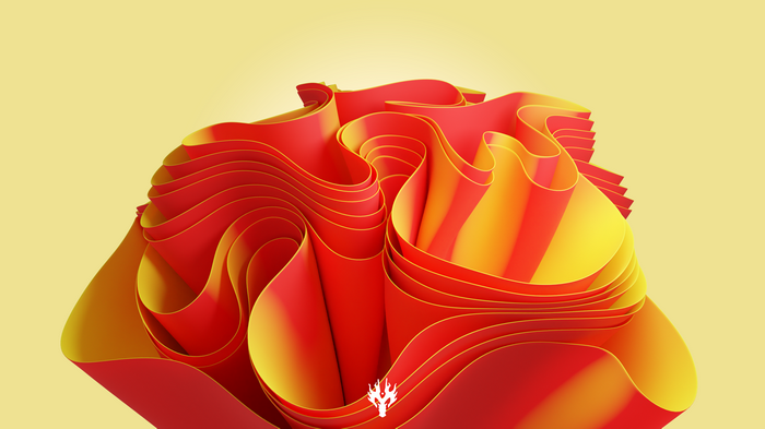 Windows 11 3D Abstract Red and Yellow