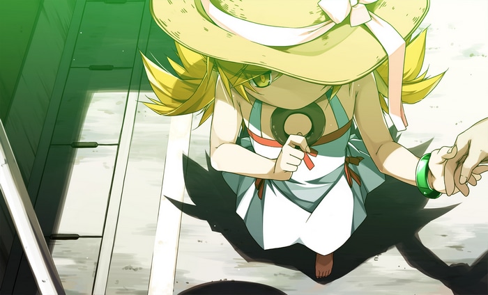 Oshino Shinobu from Monogatari Series holding a donut
