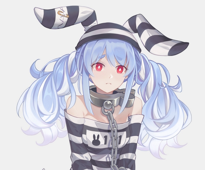 Usada Pekora in Prisoner Outfit
