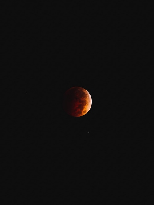 Red Moon in the Night Sky