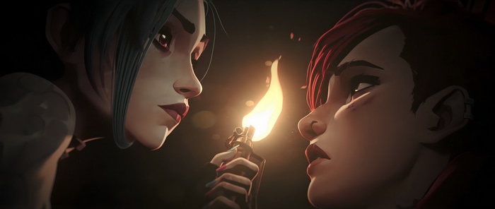 4K Arcane Jinx and Vi with a Lighter