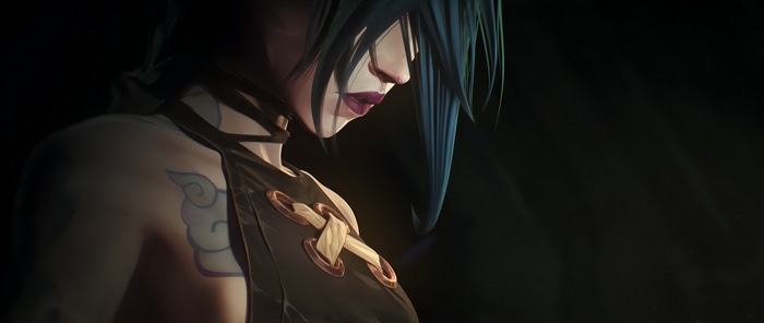 Jinx from Arcane with tattoos