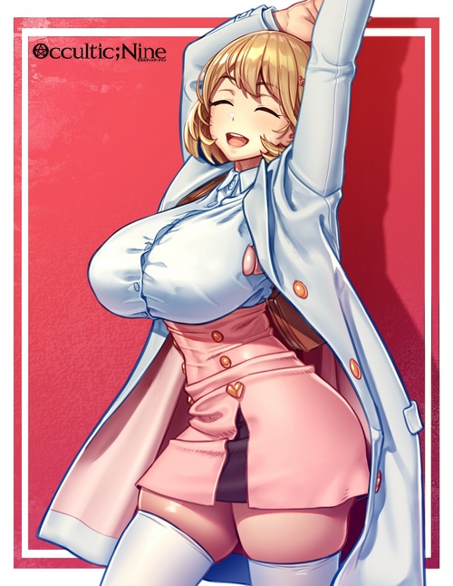 Narusawa Ryouka from Occultic;Nine in a lab coat and miniskirt