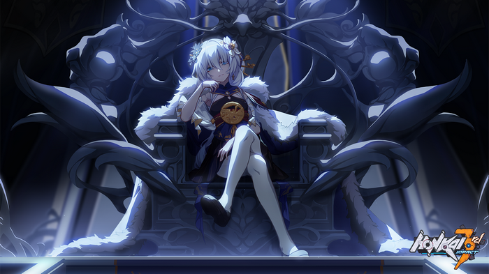 Theresa Apocalypse on a throne in Honkai Impact 3rd