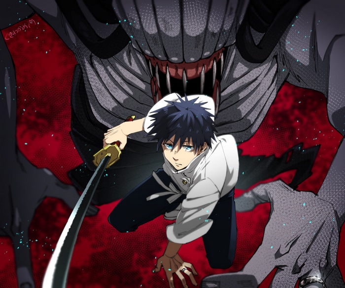 Yuta Okkotsu with Katana and Monster in Jujutsu Kaisen