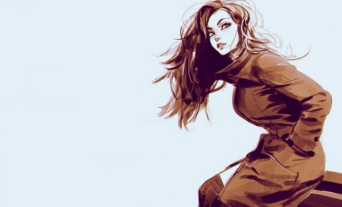 Drawing of a woman by Ilya Kuvshinov