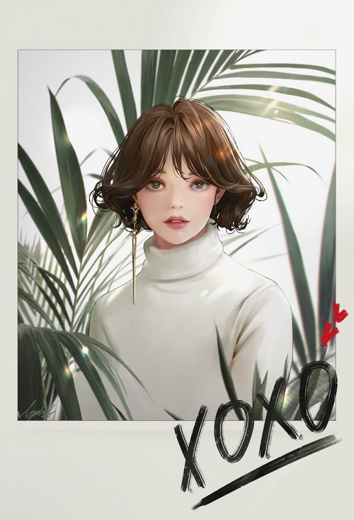 Woman with short brown hair and long earrings