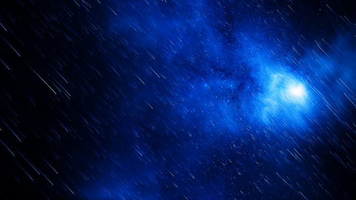 Abstract blue star streaks and nebula