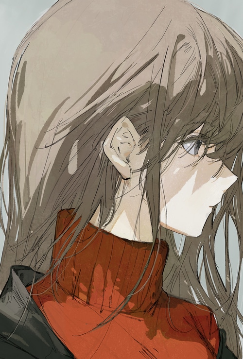 Anime girl with brunette hair
