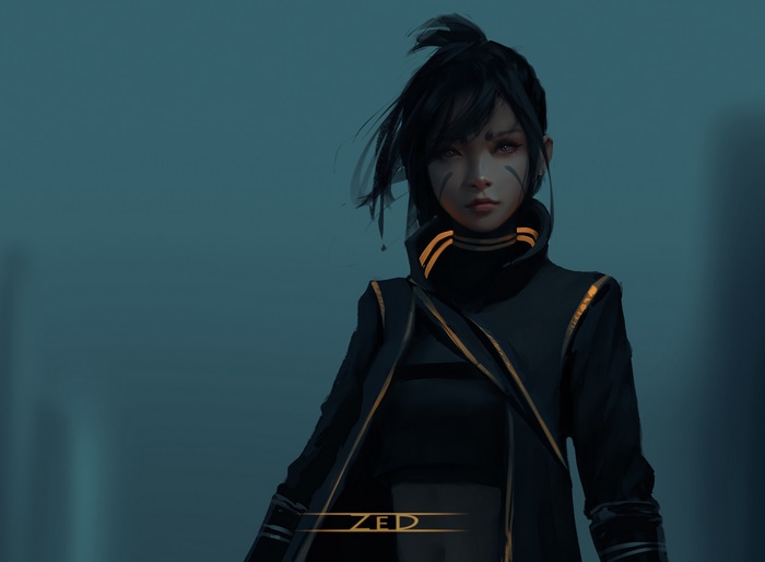 Fantasy art of a woman named Zed