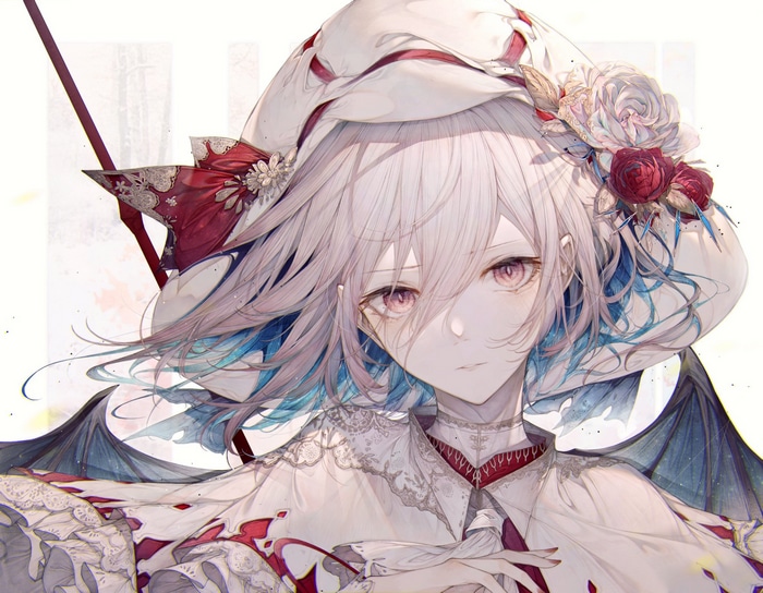 Remilia Scarlet with Bat Wings and Roses