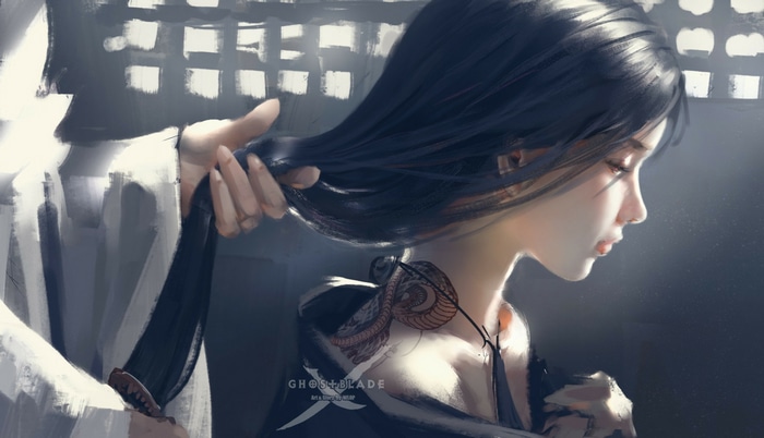 Ghostblade: A woman with a snake tattoo