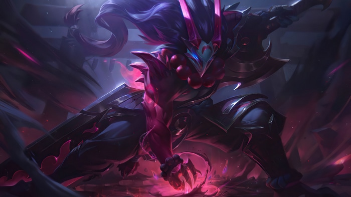 Master Yi with a mask and magic