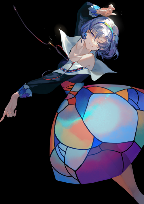 Touhou girl with stained glass dress