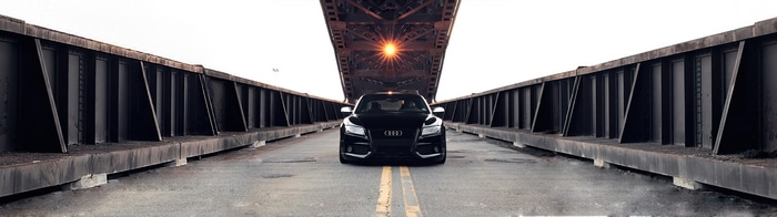 4K Black Audi A5 Coupe on a Bridge