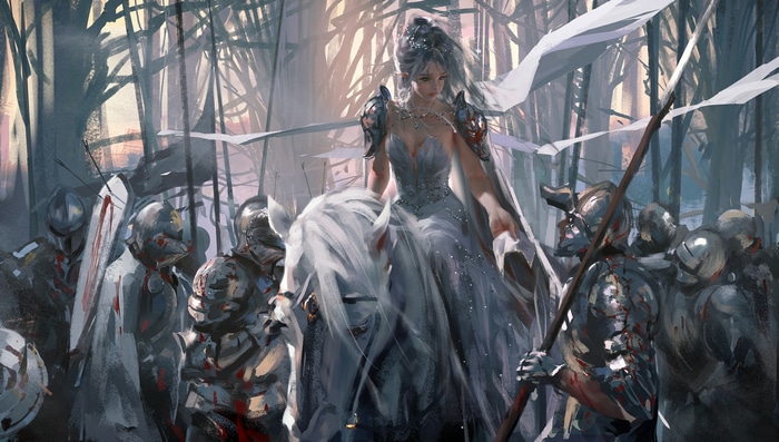 4K WLOP Fantasy Princess on Horseback