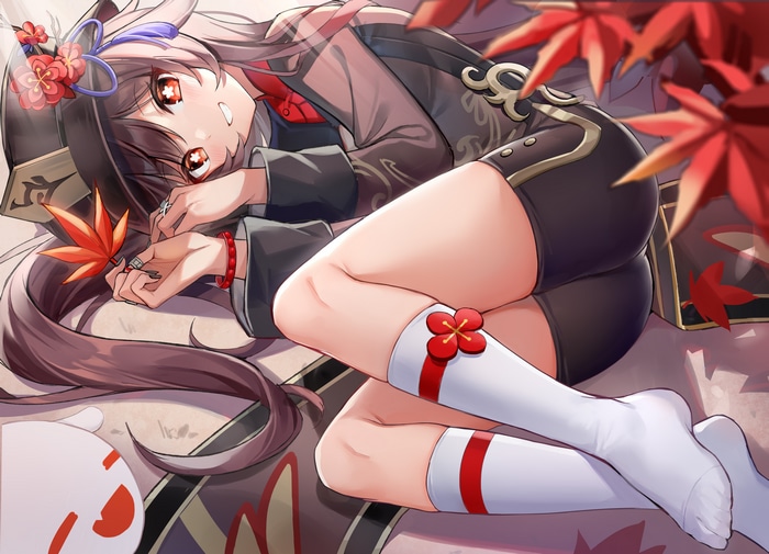 Hu Tao from Genshin Impact lying down