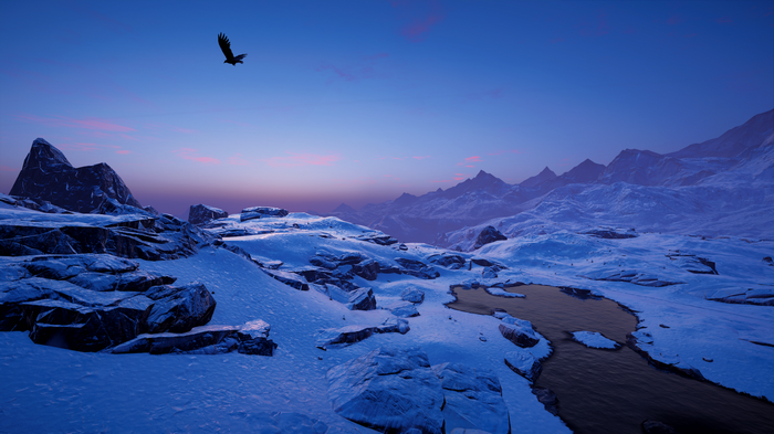 Assassin's Creed Valhalla Snowy Mountain Landscape
