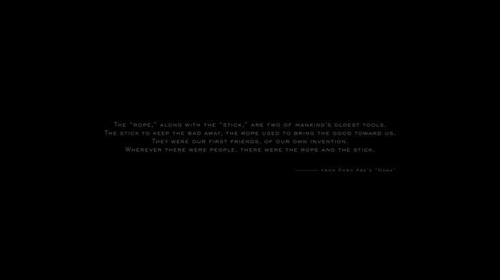 Quote from Kobo Abe's "Nawa" in Death Stranding
