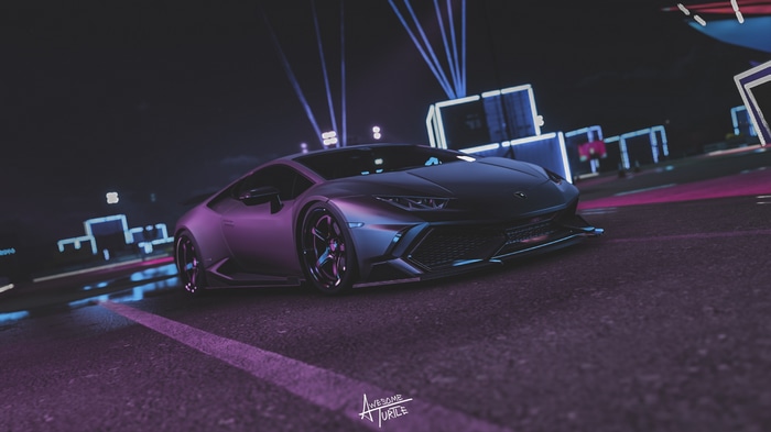 Lamborghini Huracan in Forza Horizon 5 at night