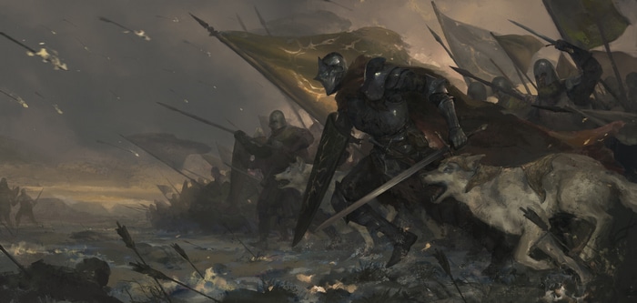 Dark Fantasy Battle Scene by Zhuoxin Ye