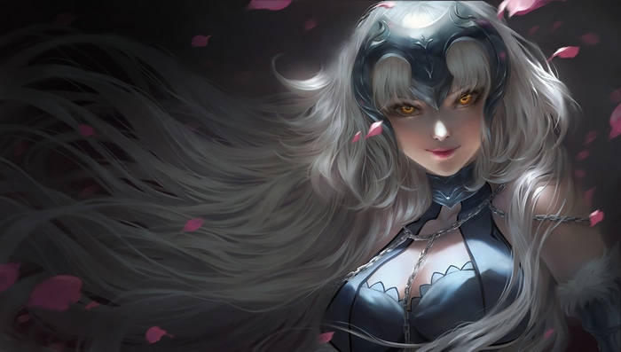 Jeanne d'Arc from Fate/Grand Order with white hair