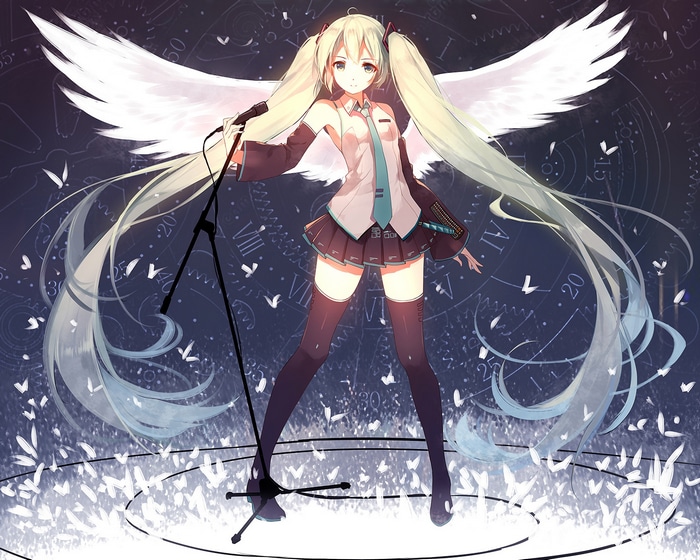 Hatsune Miku with Angel Wings Singing
