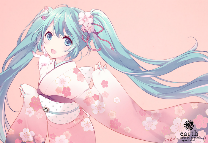 Hatsune Miku in a Cherry Blossom Kimono