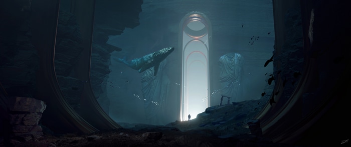4K Underwater Fantasy Art with Whale