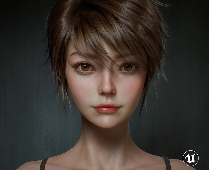 Digital art of a woman's face