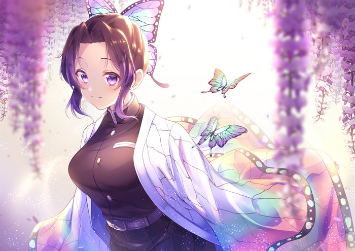 Kochou Shinobu from Kimetsu no Yaiba with butterflies