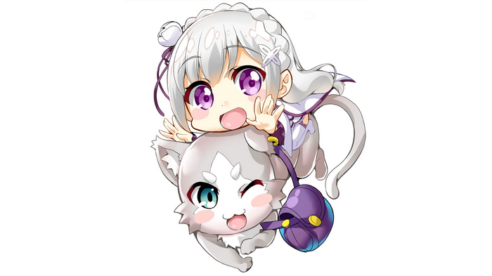 Emilia and Puck from Re:Zero