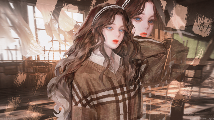 4K women with blue eyes and red lipstick