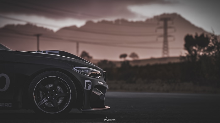 BMW M2 Competition in a race car livery