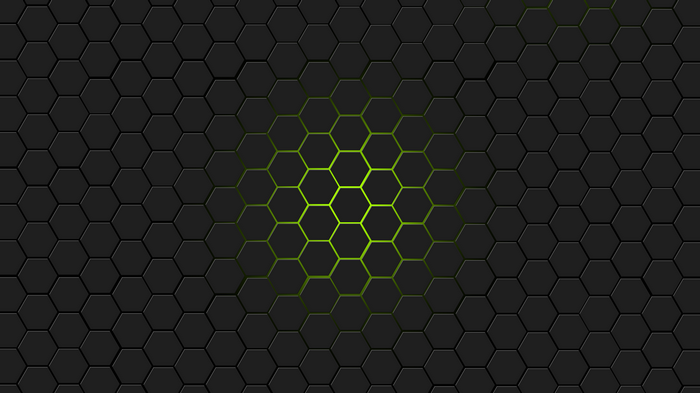 Abstract Hexagon Pattern with Green Glow