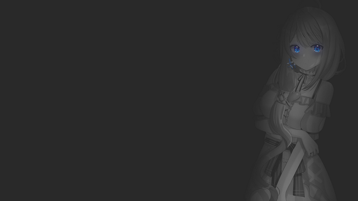 Anime girl with blue eyes on a dark background