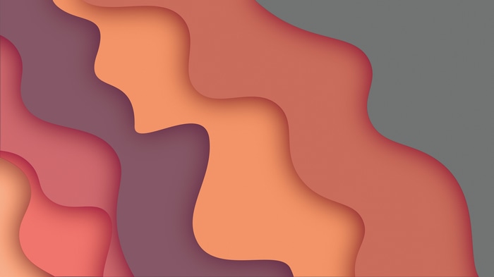 Abstract waves in warm colors and gray