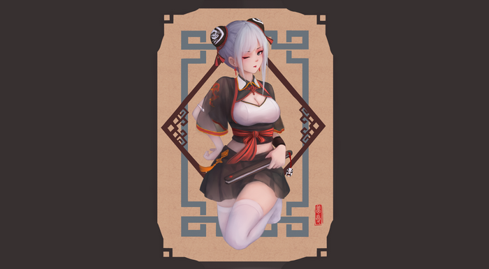 Original Character with Thigh-highs and Sword