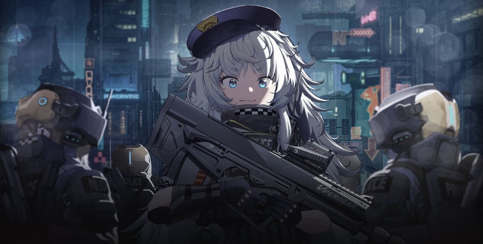 Nikke: The Goddess of Victory police officers with guns